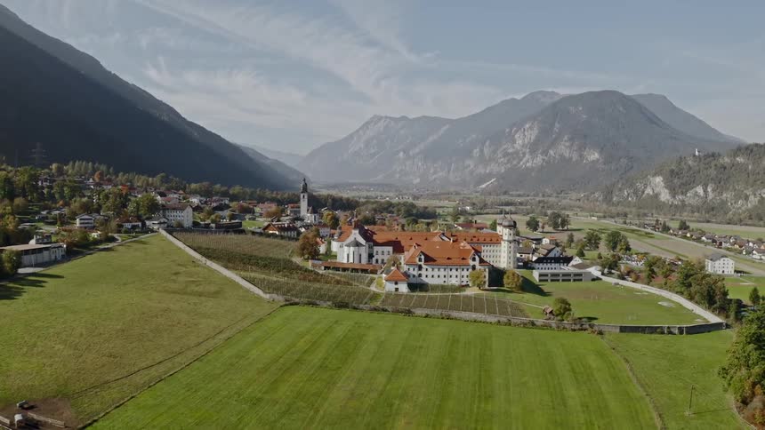 An aerial scenery of a rural village