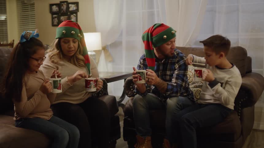 A family having a talks on the christmas day