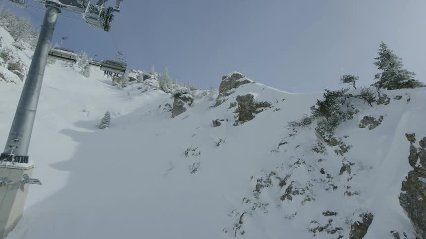 A scenery at the snow mountain