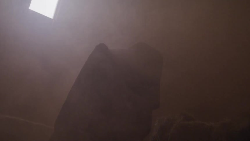 An eerie footage of a silhouette in a room