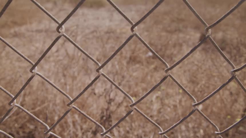 The fence leads to a field ahead