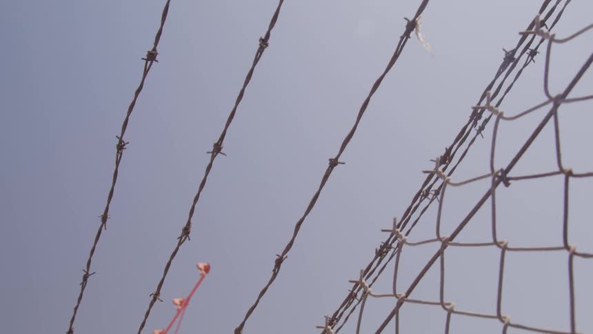 A footage of a iron wire frame