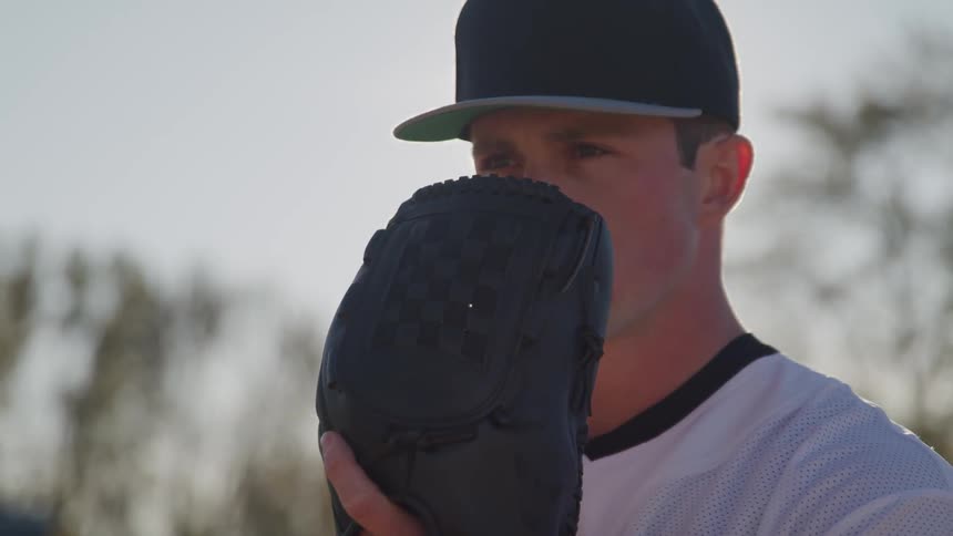 A portrait of a man as a baseball catcher