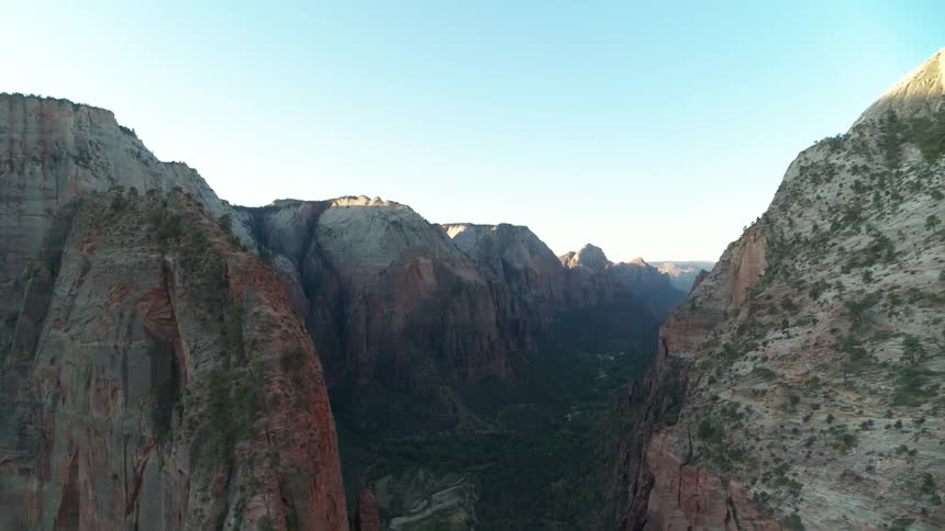 An aerial scenery of a huge rock cliff