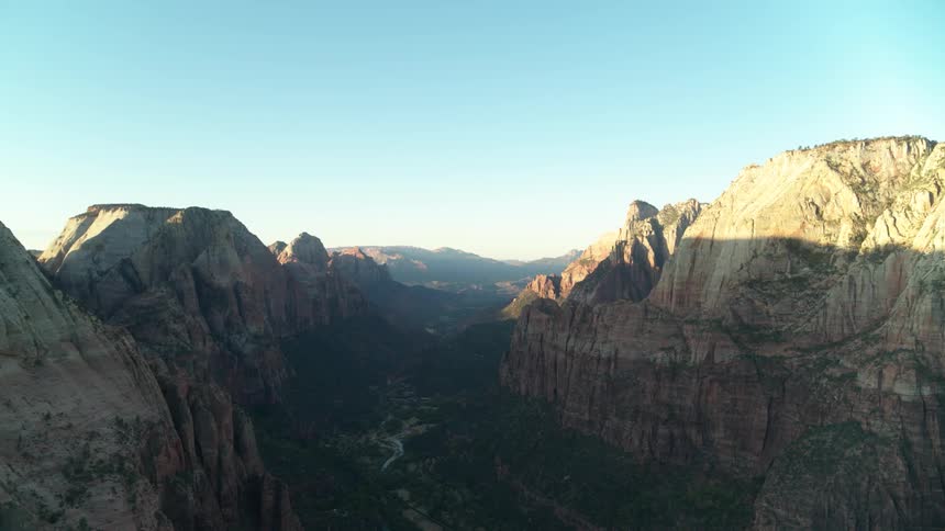 A deep canyon runs far into the distance