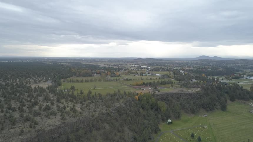 The rural town is surrounded by forests