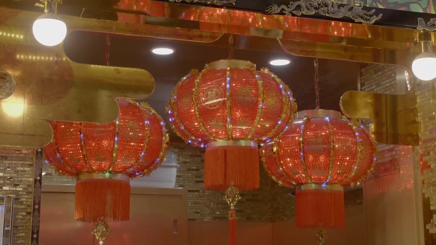 A footage of a lampion decoration