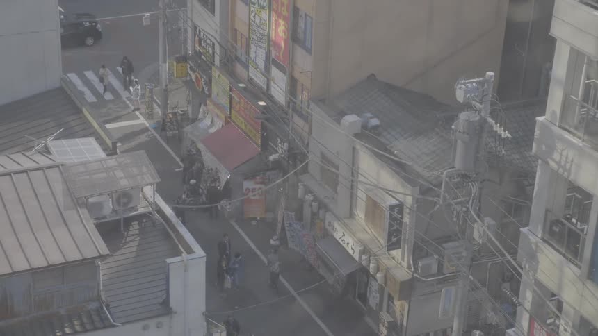 Storefronts on a small street in japan