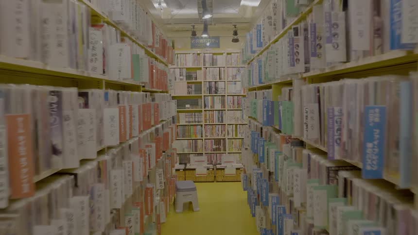 Library aisles full of books