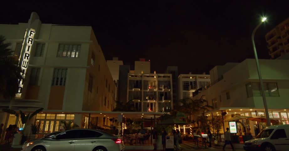 A scenery of a building on the night
