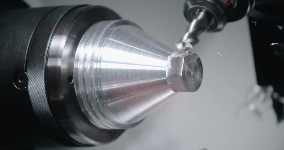 A power tool is drilling an object