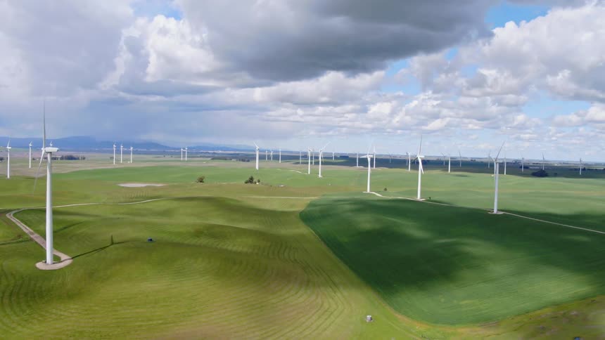 A scenery of windmill field