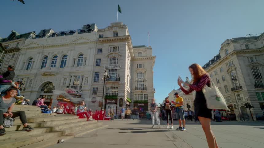 People are walking in the plaza