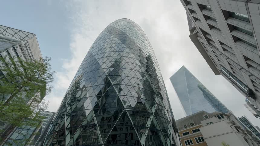 A scenery of glass tower building