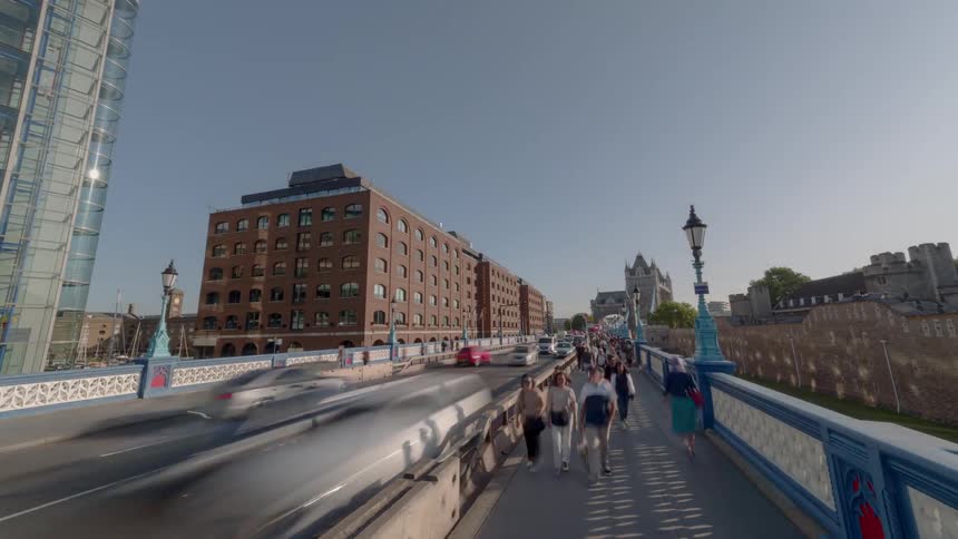 The cars and people travel in the city