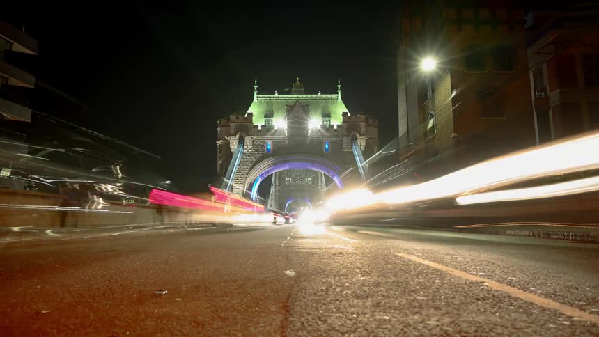 A timelapse of a busy city road