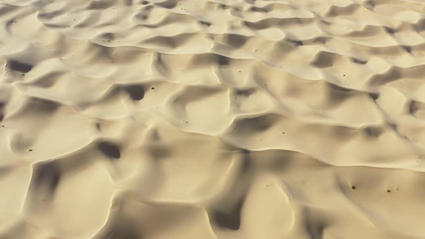 Aerial view of desert with sand dunes on a hot sunny day