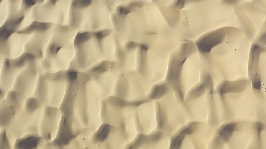 Sand dunes criss cross a desert