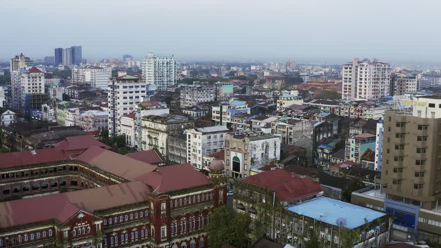An aerial scenery of a city landscape