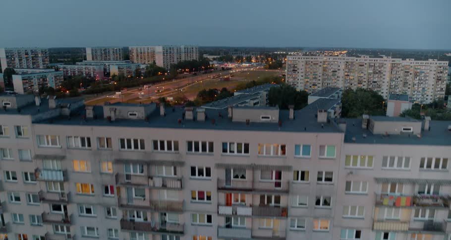 A city with buildings and roads with vehicles