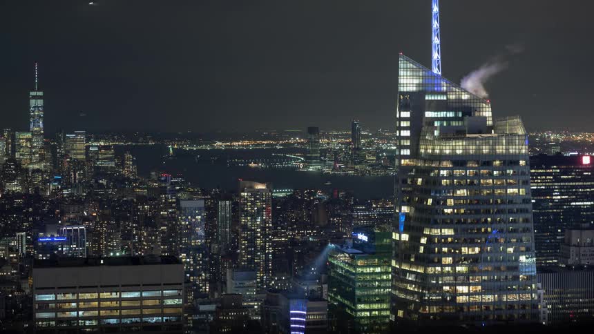 Landscape view of a city at night