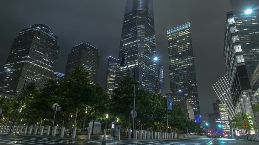 Time lapse of people walking down a city street