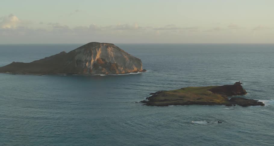 Two islands in the middle of the ocean