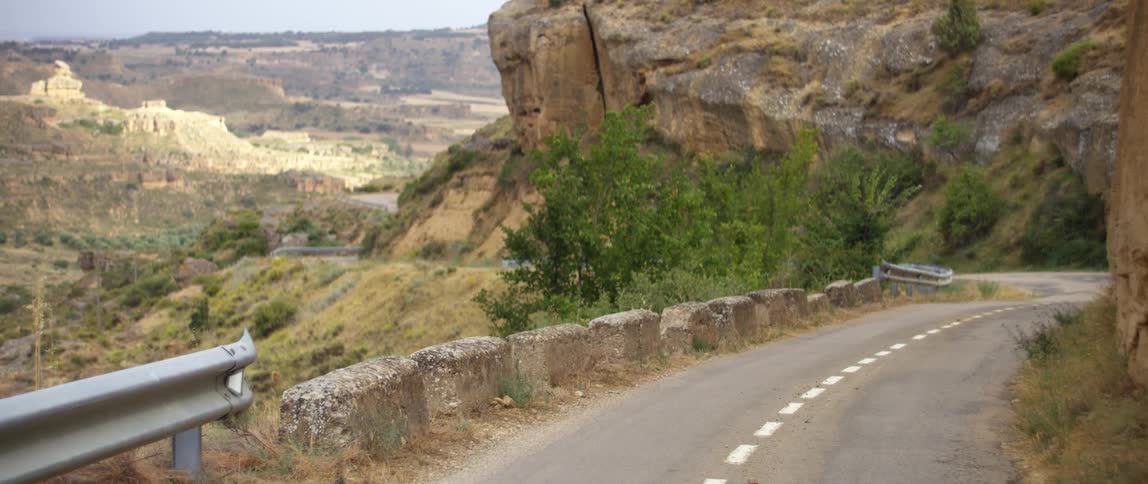 Landscape view of a road and canyons
