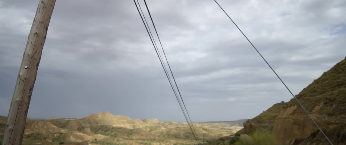 Shot of a power line near a road