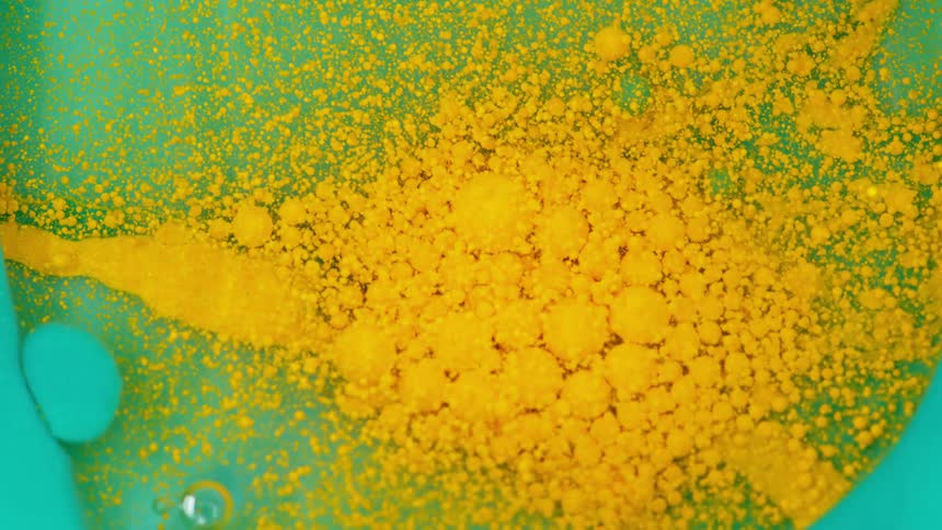 Oil is combined with powder to create small spheres