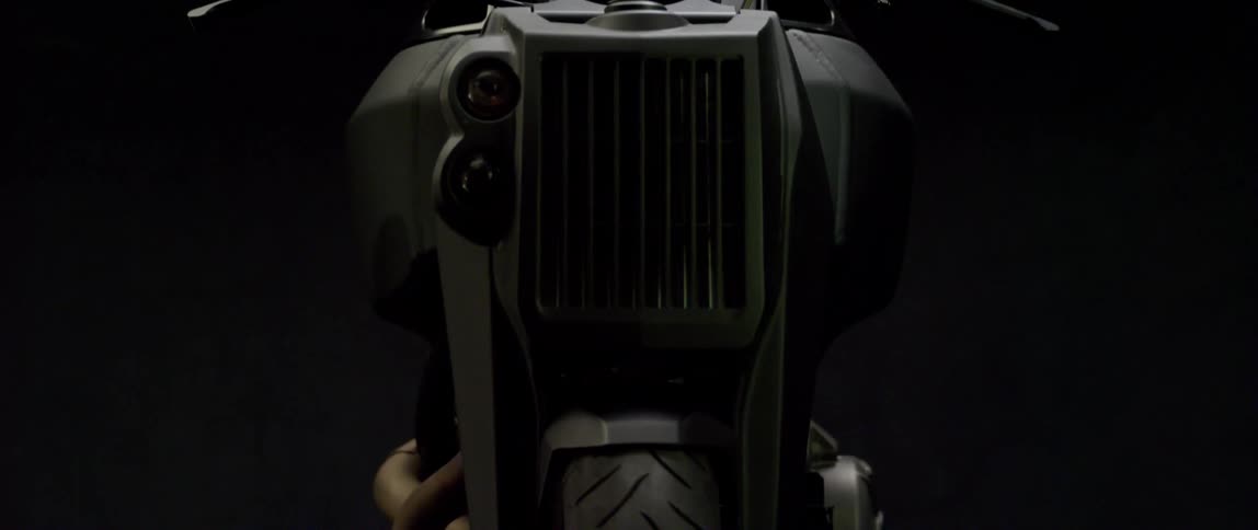 A close up of a motorbike