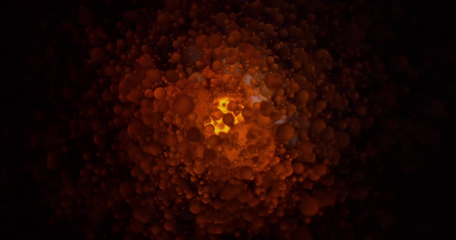 Bubbles moving rapidly in liquid