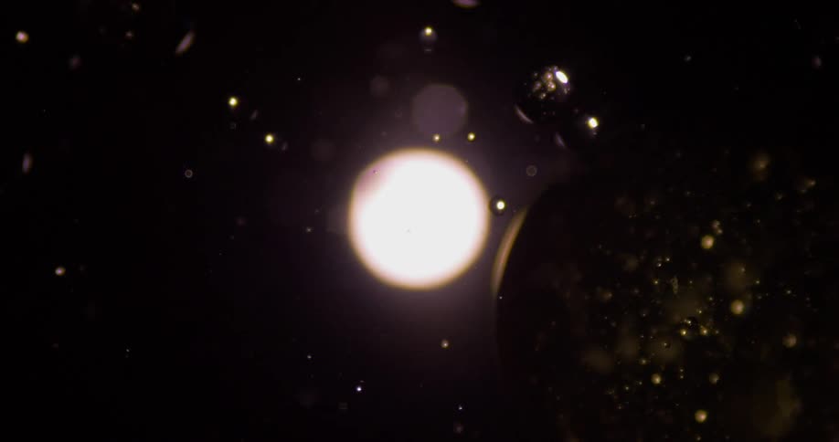 Many bubbles of oil