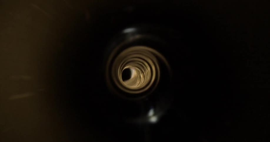 A hollow tube spins quickly