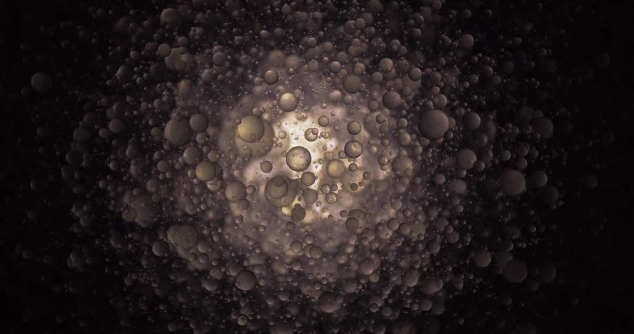 Birds eye view of bubbles swirling around