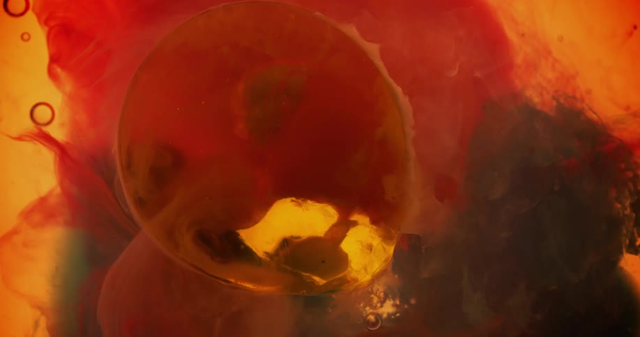 Lava lamp close up showing swirling bubbling shapes