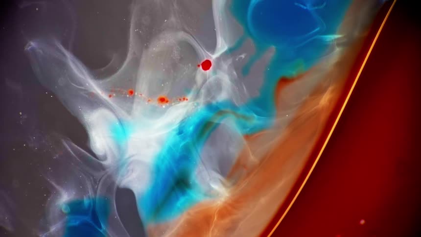 Liquids and smoke are moving together