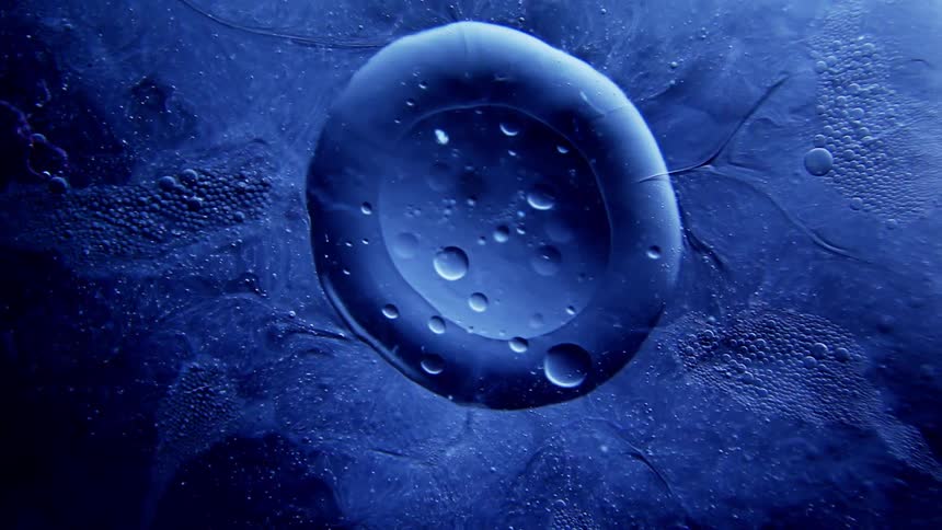 The liquid pools around the circle