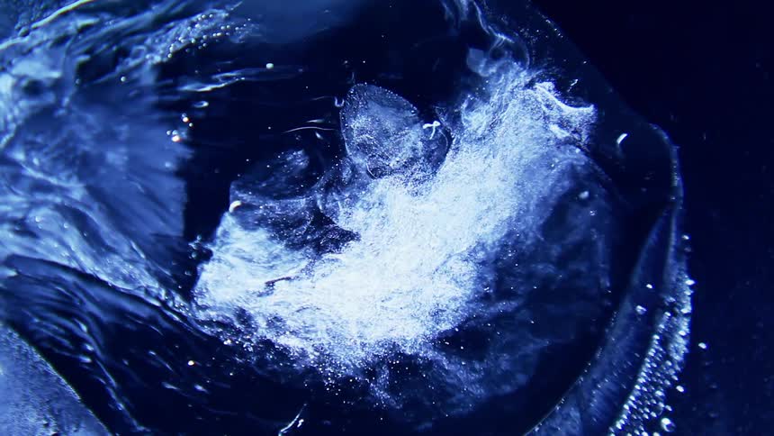 Liquid bubbles and moves about