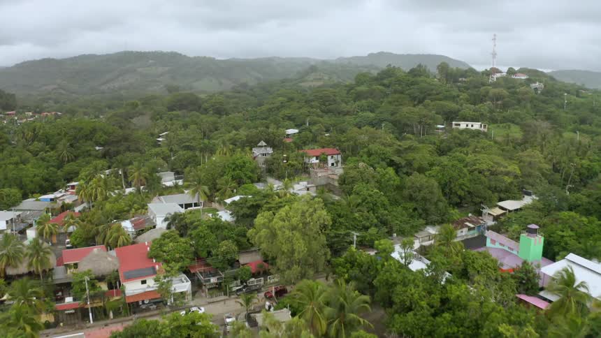 Aerial view of a neighborhood