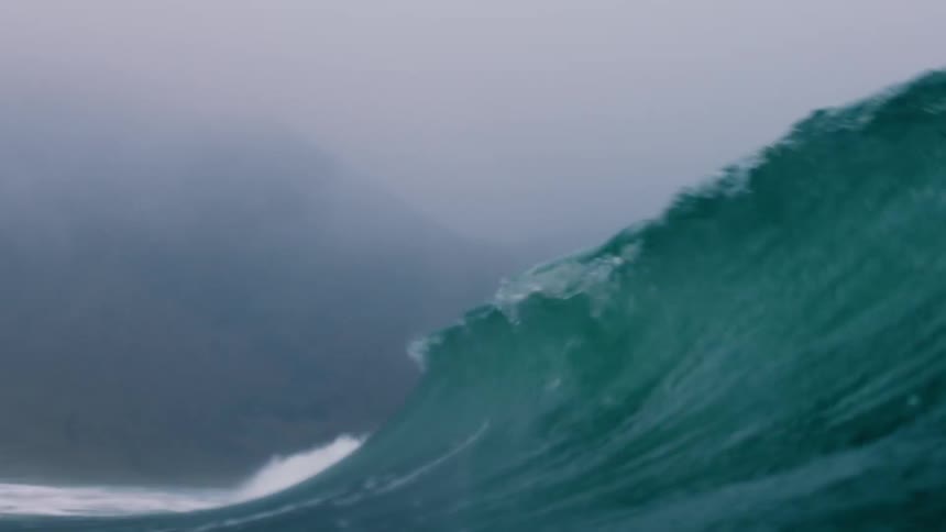Large waves crashing in the water