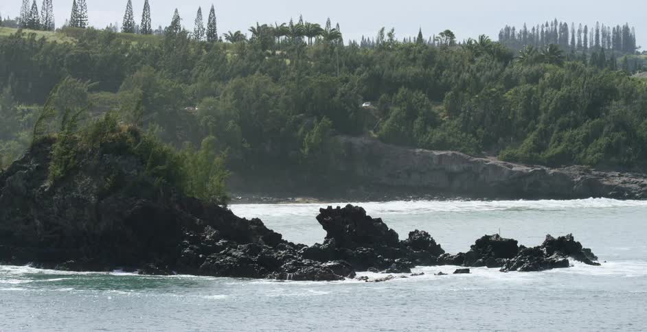 The shoreline is calm