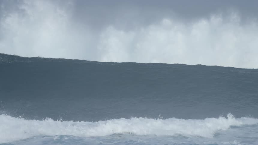 Large waves crashing in an ocean