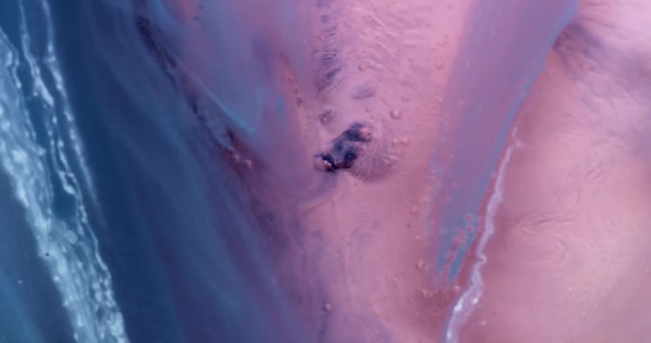 Abstract view of purple fluid liquid with little bubbles