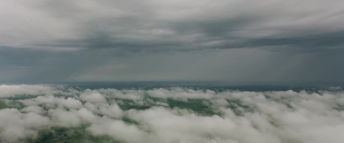 Empty air between two layers of clouds
