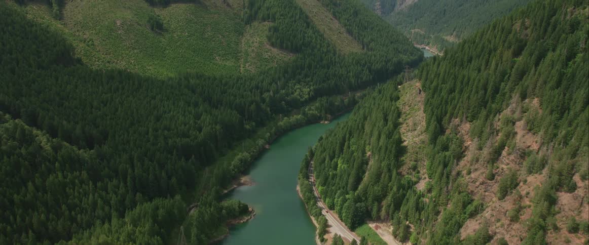 Tall hills between the river