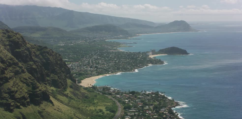 The shoreline of the ocean