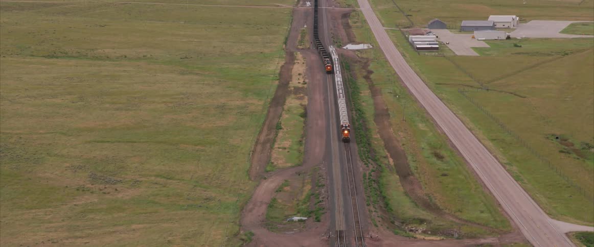 Two trains move alongside each other