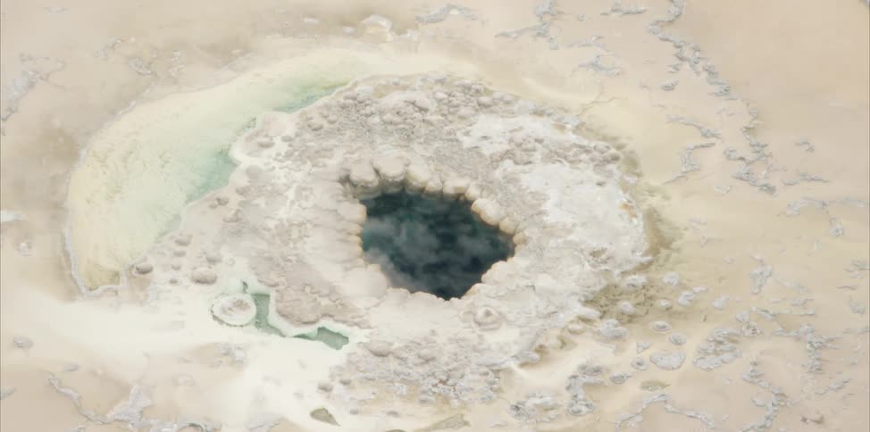 Smoke is coming out of a geyser