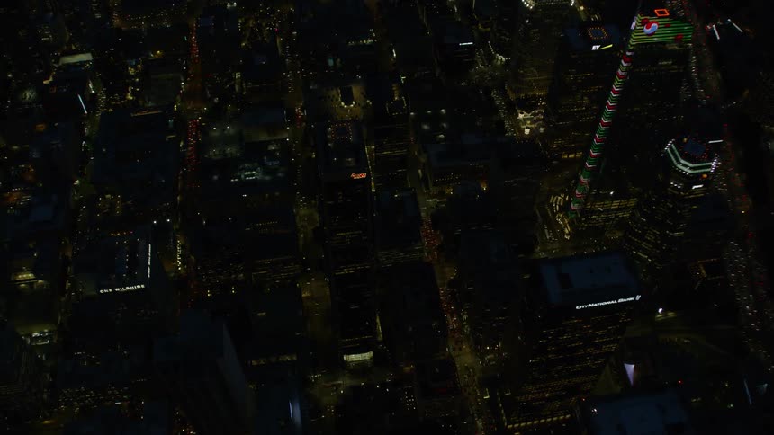 The city is lit up at night